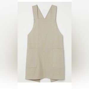 H&M Home Cotton Linen Blend Light Beige Apron Unisex Korean style